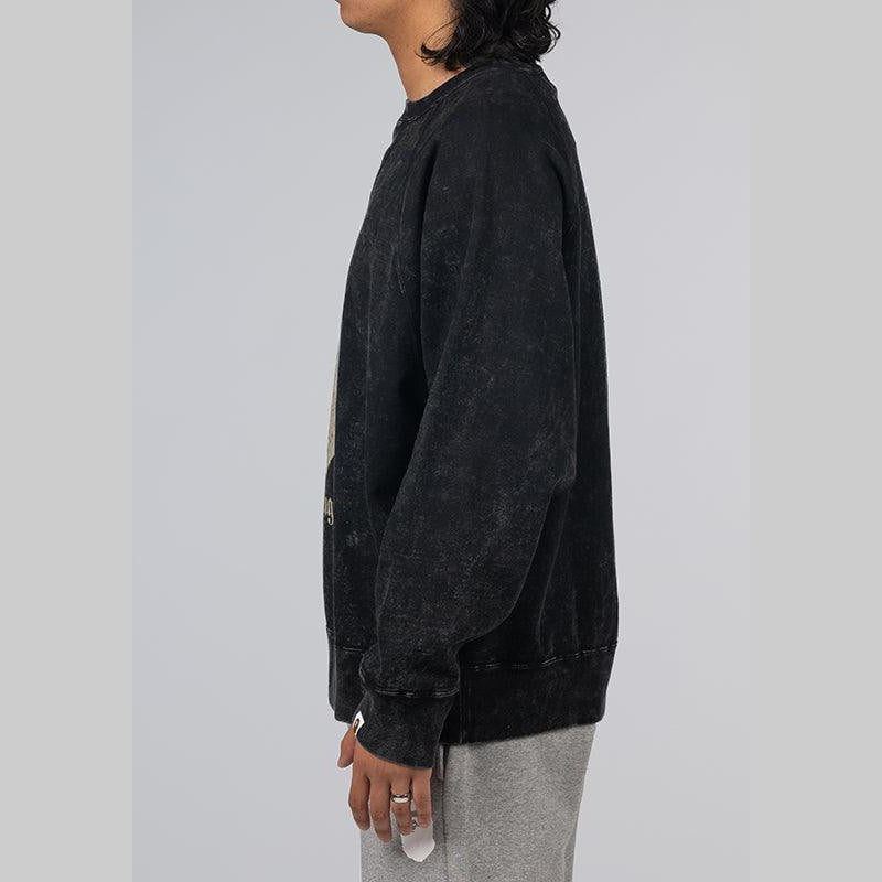 A Bathing Ape Overdye Relaxed Fit Crew - Black - LOADED