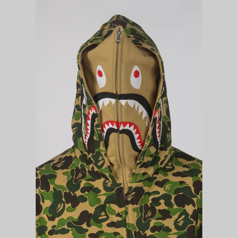 ABC Camo Double Shark Full Zip Hoodie - Green - LOADED