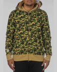 ABC Camo Double Shark Full Zip Hoodie - Green - LOADED