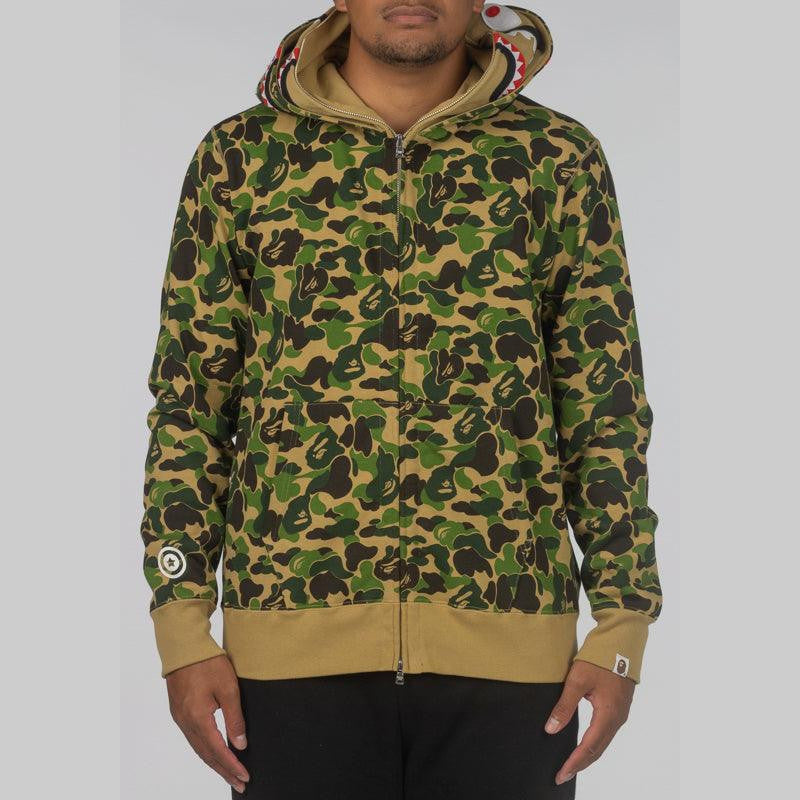 ABC Camo Double Shark Full Zip Hoodie - Green - LOADED