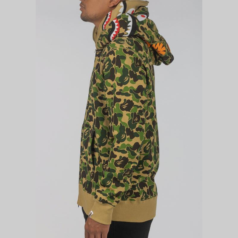 ABC Camo Double Shark Full Zip Hoodie - Green - LOADED