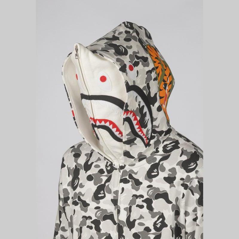 ABC Camo Double Shark Full Zip Hoodie - Grey - LOADED