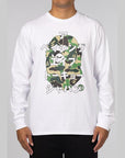 ABC Camo Japanese Letters Long Sleeve - White/Green - LOADED