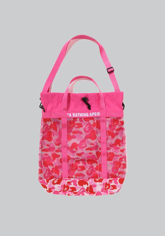 ABC Camo Mesh Tote Bag - Pink - LOADED