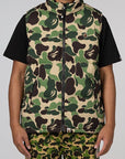 ABC Camo Reversible Down Vest - Green - LOADED