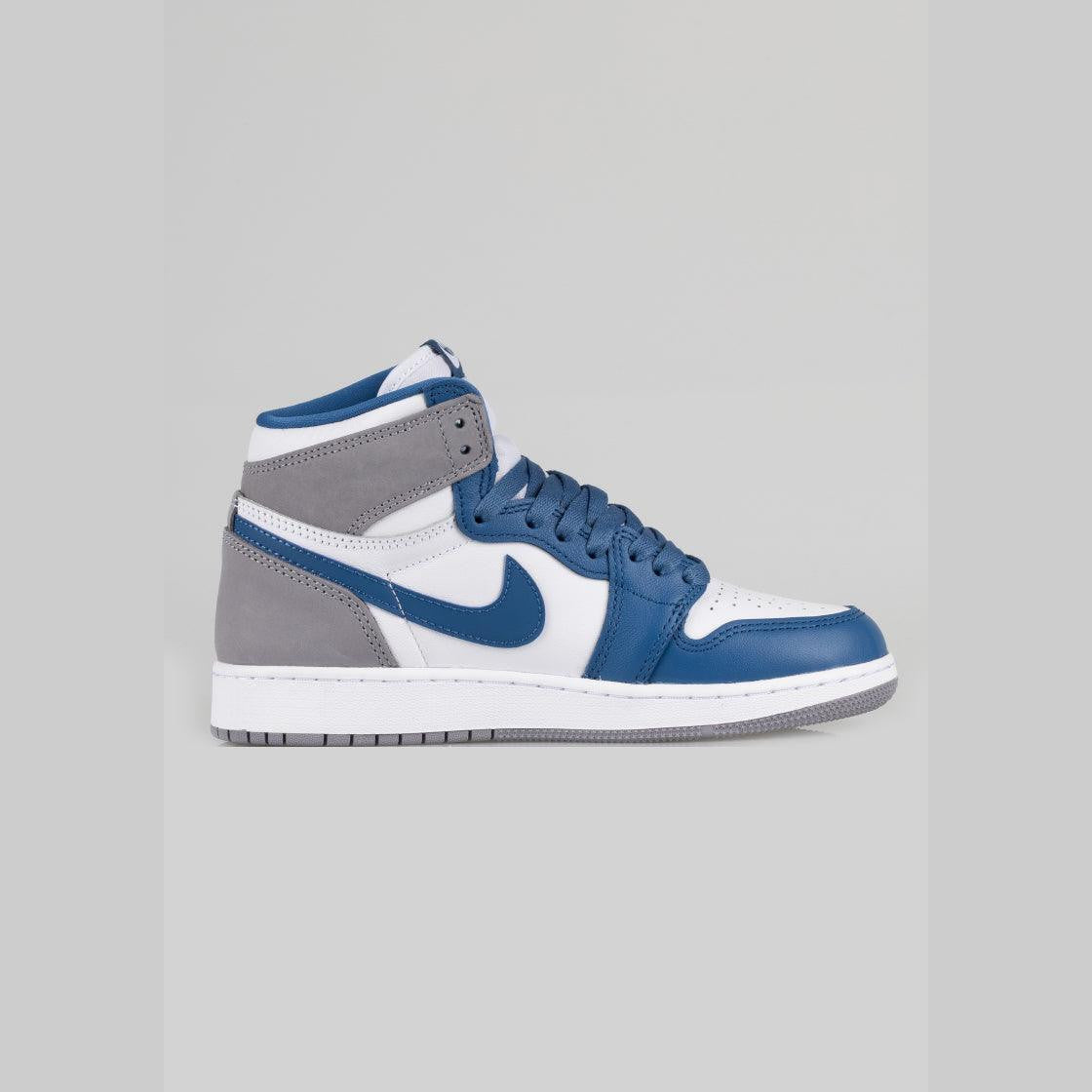 Air Jordan 1 Retro High OG "True Blue" (Grade School) - LOADED