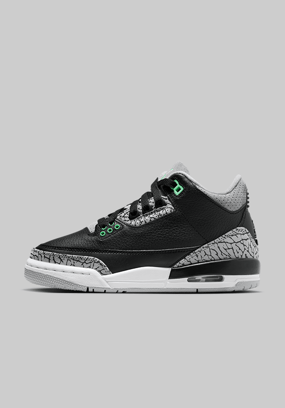 Air Jordan 3 Retro "Green Glow" (Grade School) - LOADED