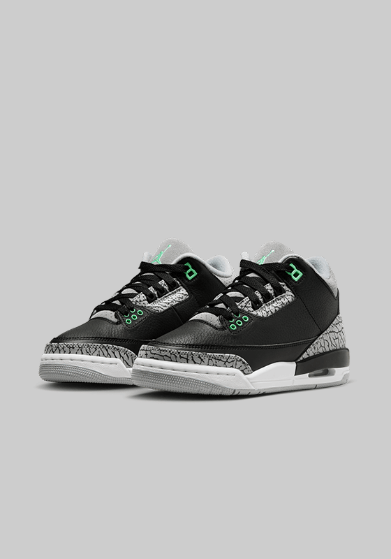 Air Jordan 3 Retro "Green Glow" (Grade School) - LOADED