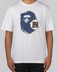 Bape 30th Anniversary Ape Head T-Shirt - White/Navy - LOADED