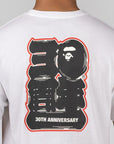 Bape 30th Anniversary Ape Head T-Shirt - White/Navy - LOADED