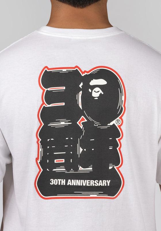 Bape 30th Anniversary Ape Head T-Shirt - White/Navy - LOADED