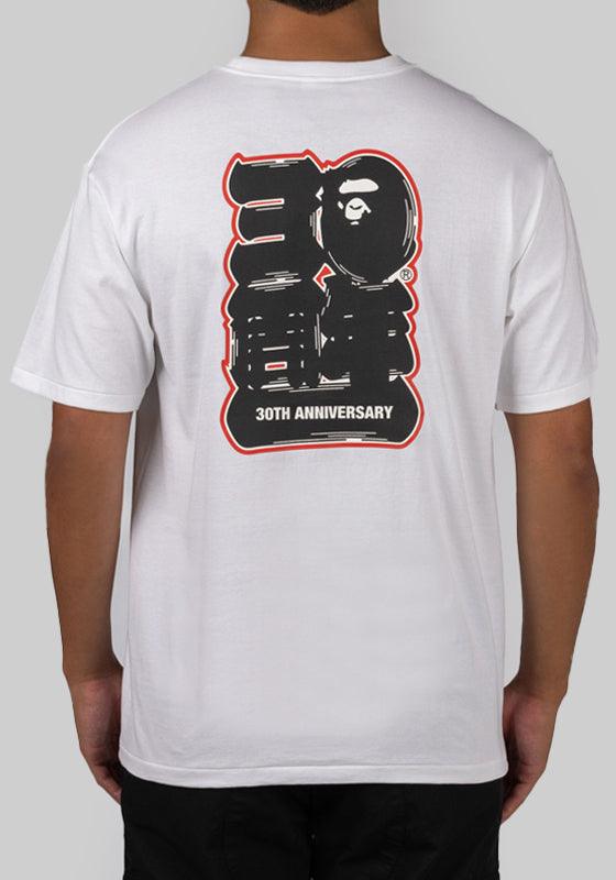 Bape 30th Anniversary Ape Head T-Shirt - White/Red - LOADED