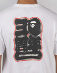 Bape 30th Anniversary Ape Head T-Shirt - White/Red - LOADED