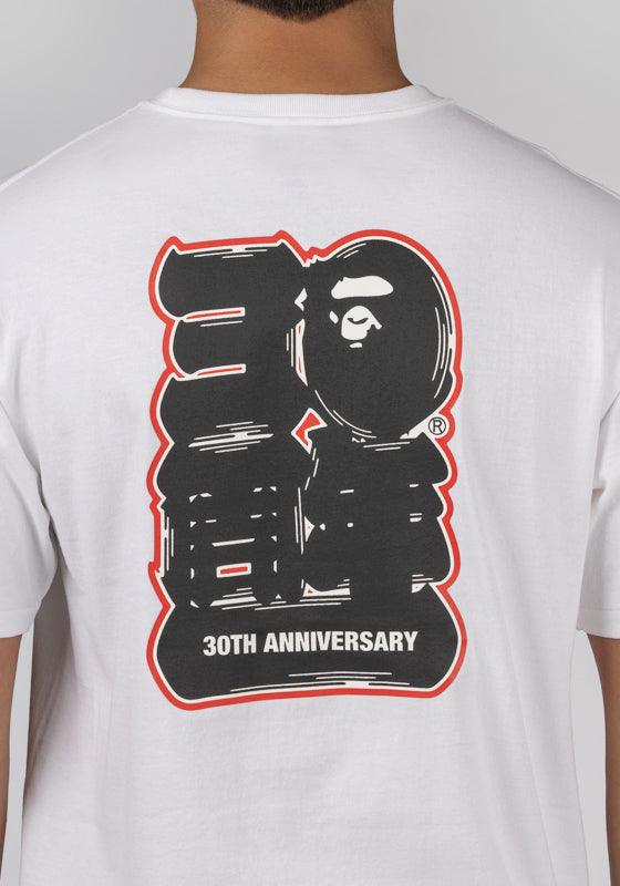 Bape 30th Anniversary Ape Head T-Shirt - White/Red - LOADED