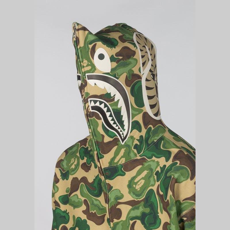 Bape Art Camo Shark Hoodie - Green - LOADED