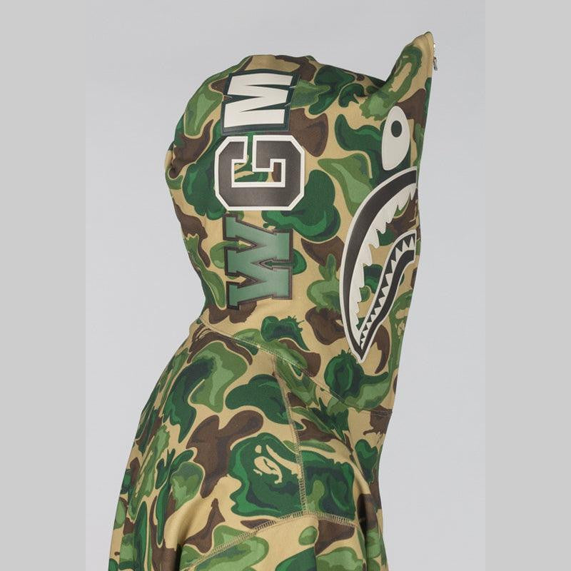 Bape Art Camo Shark Hoodie - Green - LOADED