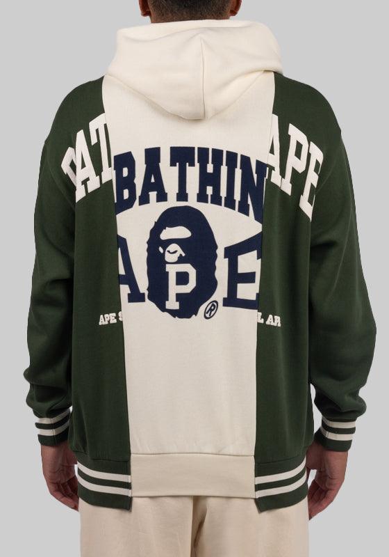 Bape Badges Colour Blocking Hoodie - Ivory - LOADED