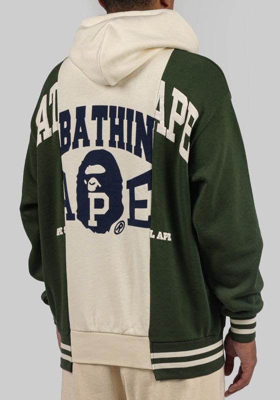 Bape Badges Colour Blocking Hoodie - Ivory - LOADED