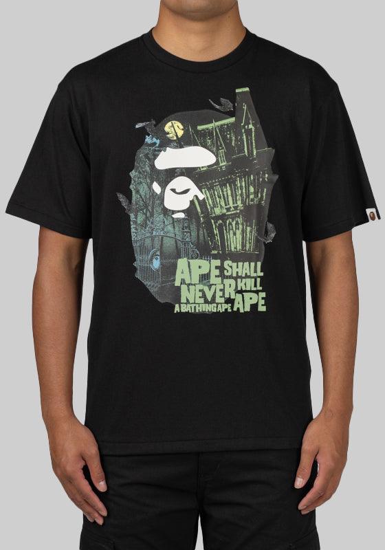 Bape Mansion Ape Head T-Shirt - Black - LOADED
