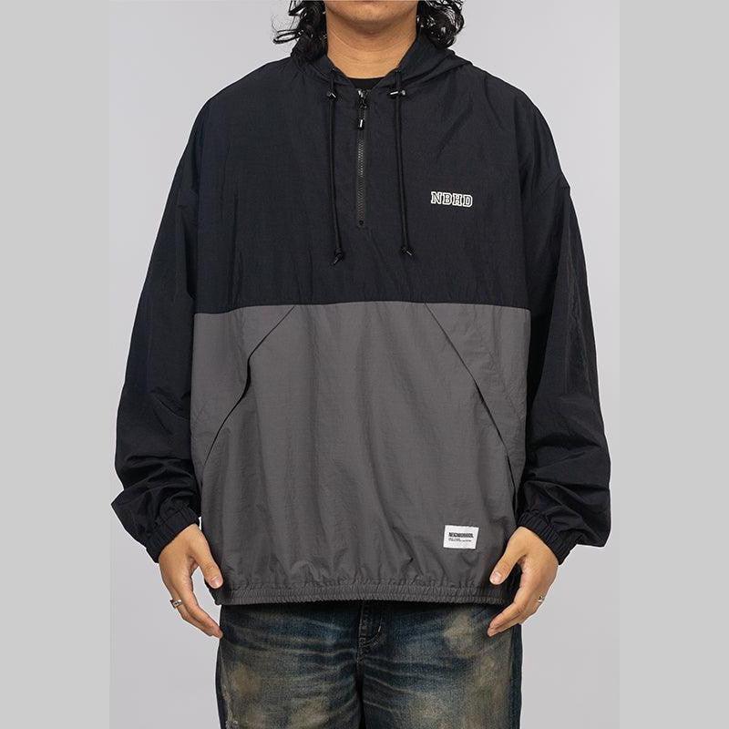 Bicolor Anorak Jacket - Black - LOADED