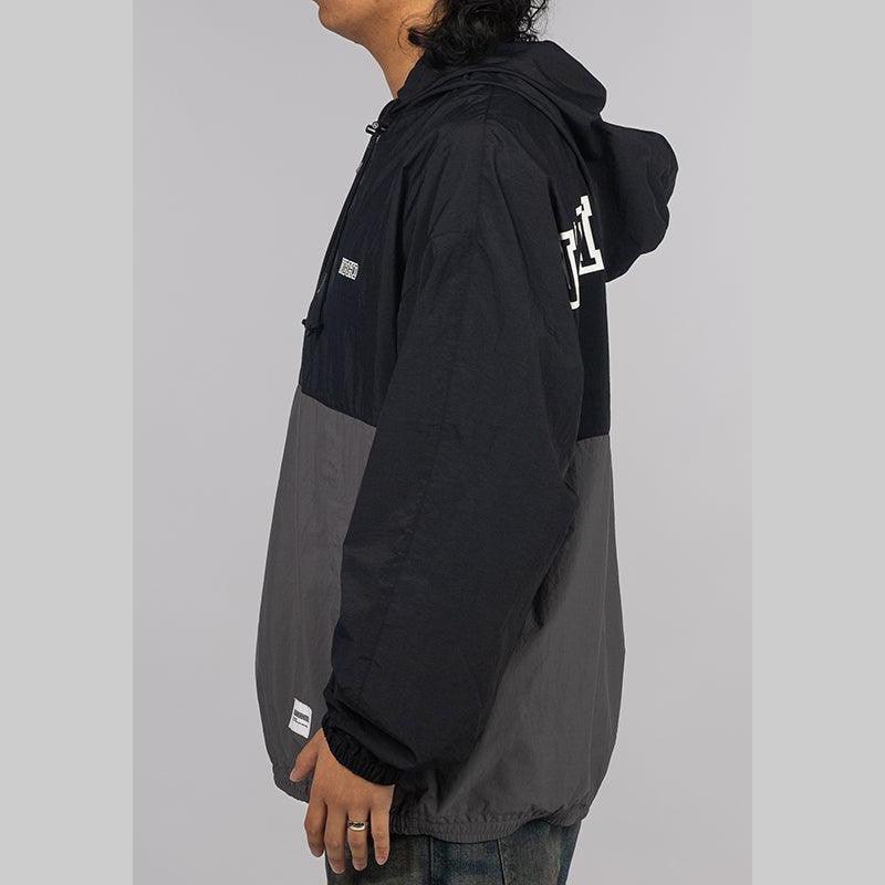 Bicolor Anorak Jacket - Black - LOADED