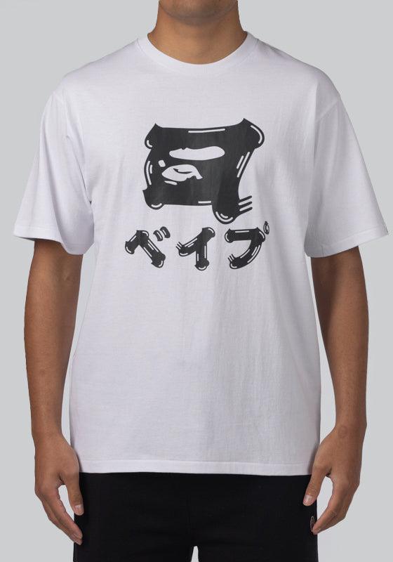 Brush Japanese Letters T-Shirt - White - LOADED