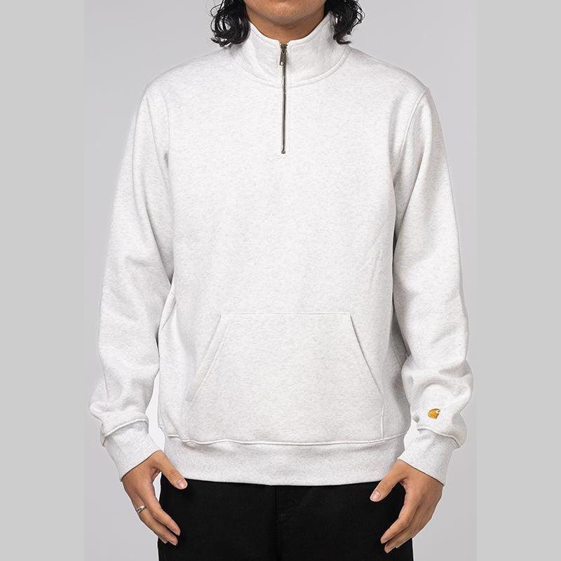 Chase Neck Zip Sweat - Ash Heather/Gold - LOADED