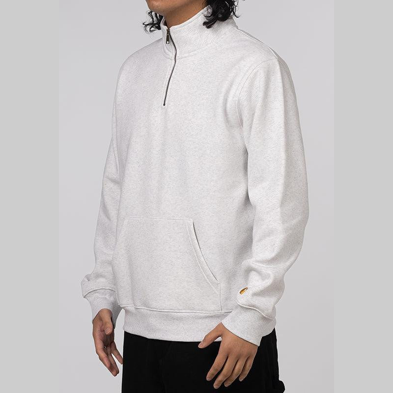 Chase Neck Zip Sweat - Ash Heather/Gold - LOADED