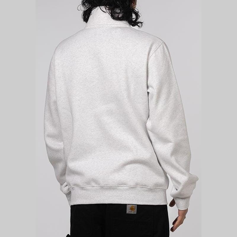 Chase Neck Zip Sweat - Ash Heather/Gold - LOADED