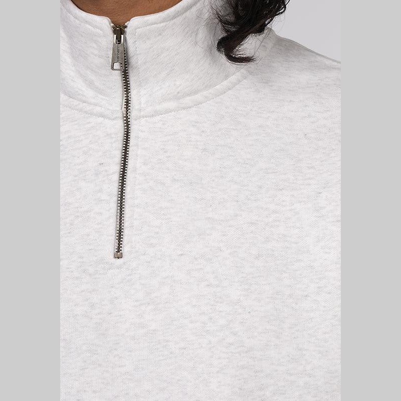 Chase Neck Zip Sweat - Ash Heather/Gold - LOADED