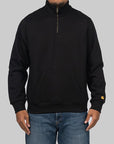 Chase Neck Zip Sweat - Black/Gold - LOADED