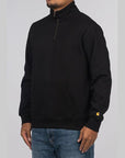 Chase Neck Zip Sweat - Black/Gold - LOADED