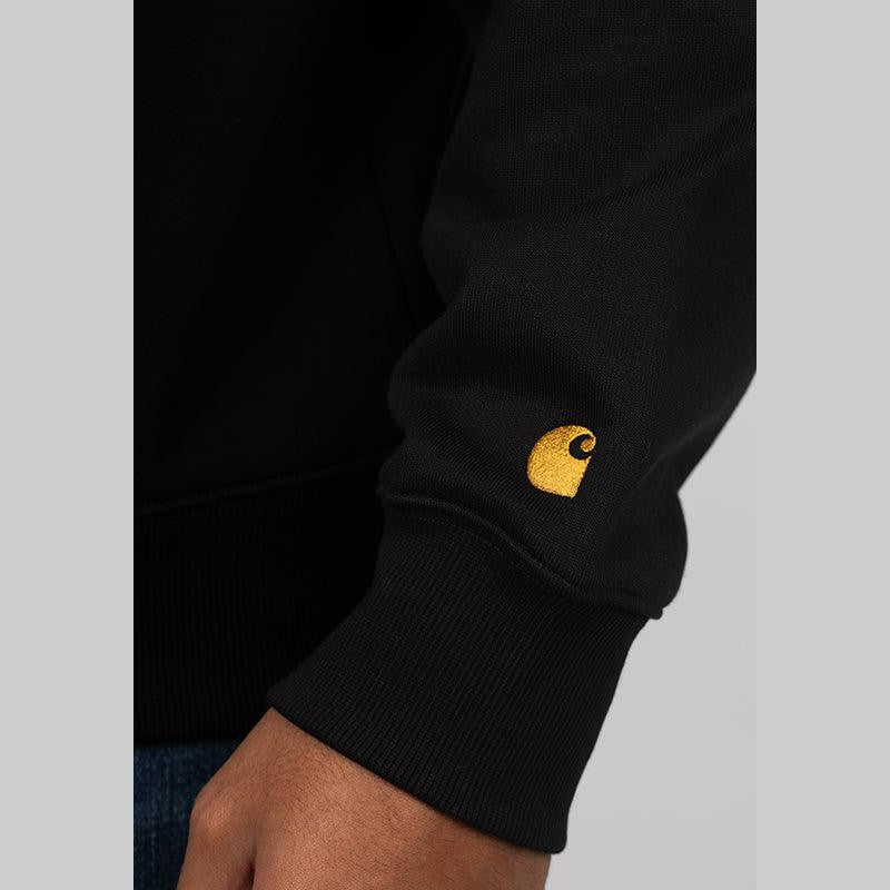 Chase Neck Zip Sweat - Black/Gold - LOADED