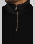 Chase Neck Zip Sweat - Black/Gold - LOADED