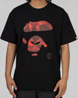 Colour Camo Ape Face T-Shirt - Black/Red - LOADED