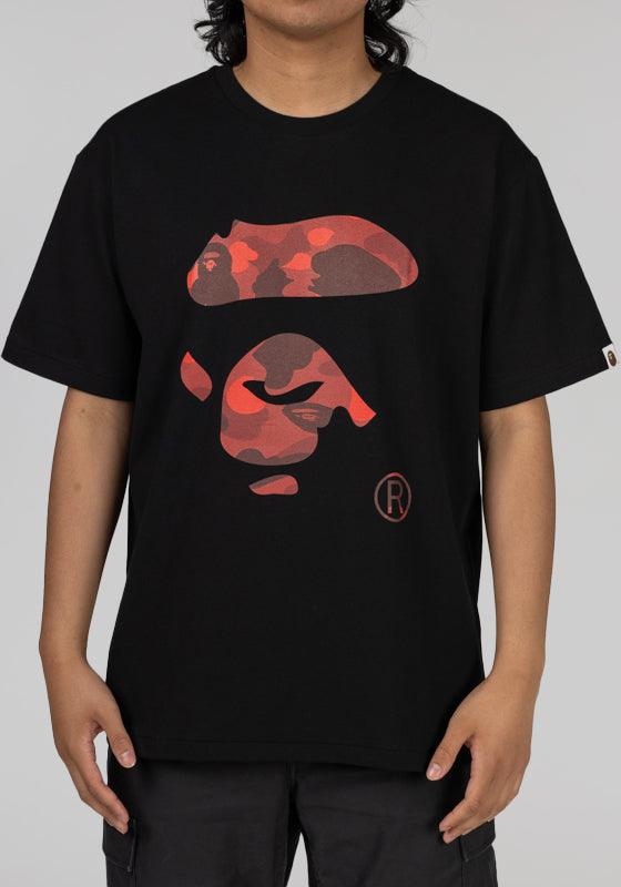 Colour Camo Ape Face T-Shirt - Black/Red - LOADED