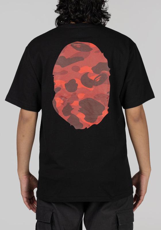 Colour Camo Big Ape Head T-Shirt - Black/Red - LOADED