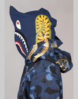 Colour Camo Double Shark Full Zip Hoodie - Navy - LOADED