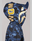 Colour Camo Double Shark Full Zip Hoodie - Navy - LOADED