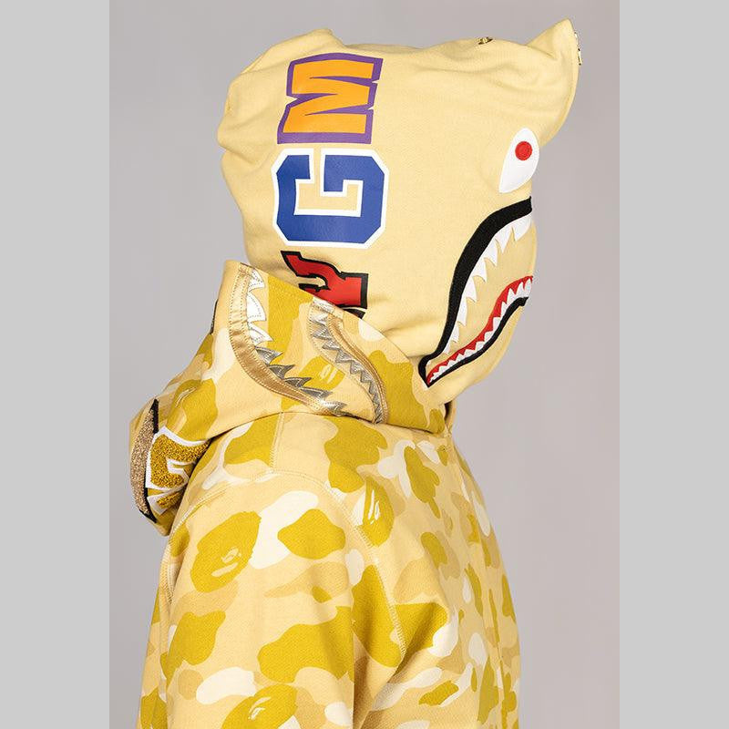 Colour Camo Double Shark Full Zip Hoodie - Yellow - LOADED