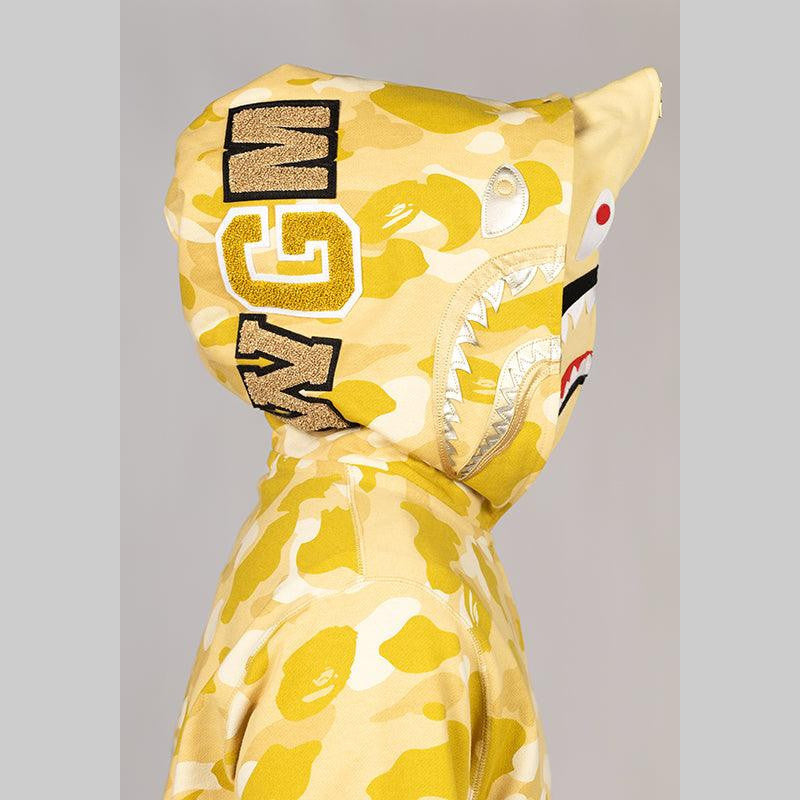 Colour Camo Double Shark Full Zip Hoodie - Yellow - LOADED