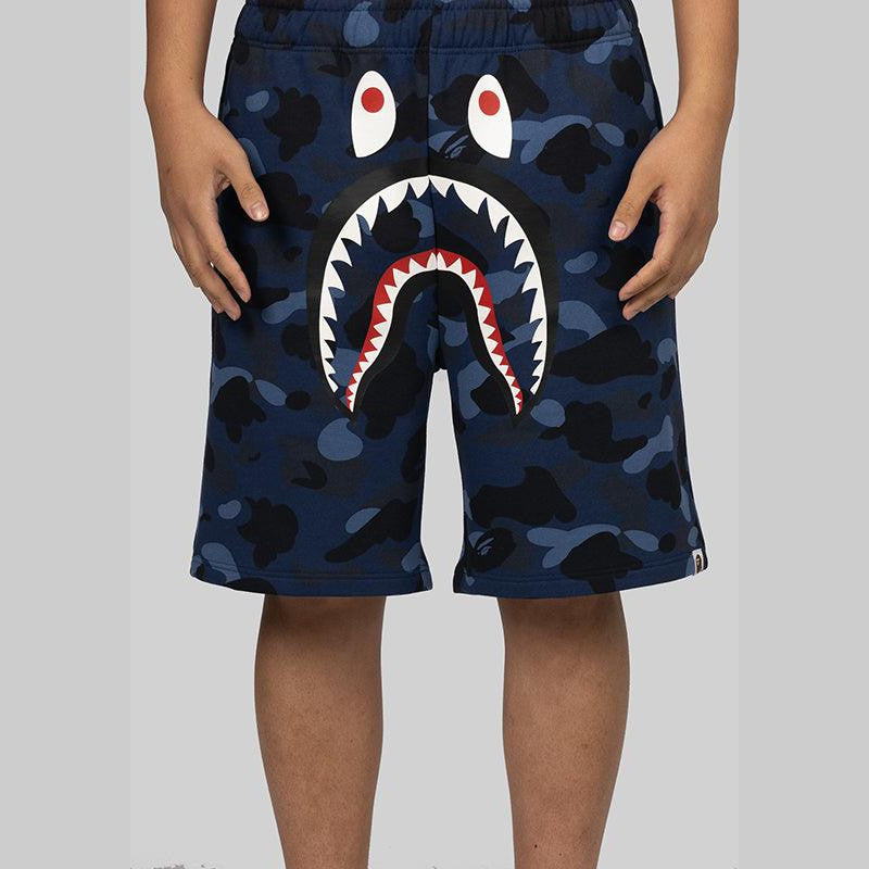 Colour Camo Shark Sweat Short - Navy - LOADED