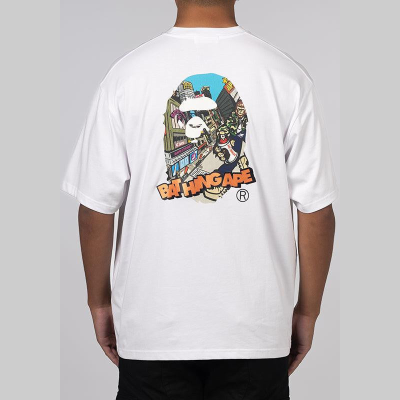 Comic Art Ape Head Relaxed Fit T-Shirt - White - LOADED