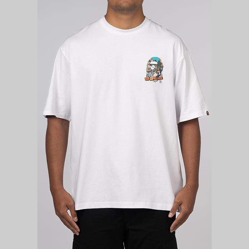 Comic Art Ape Head Relaxed Fit T-Shirt - White - LOADED