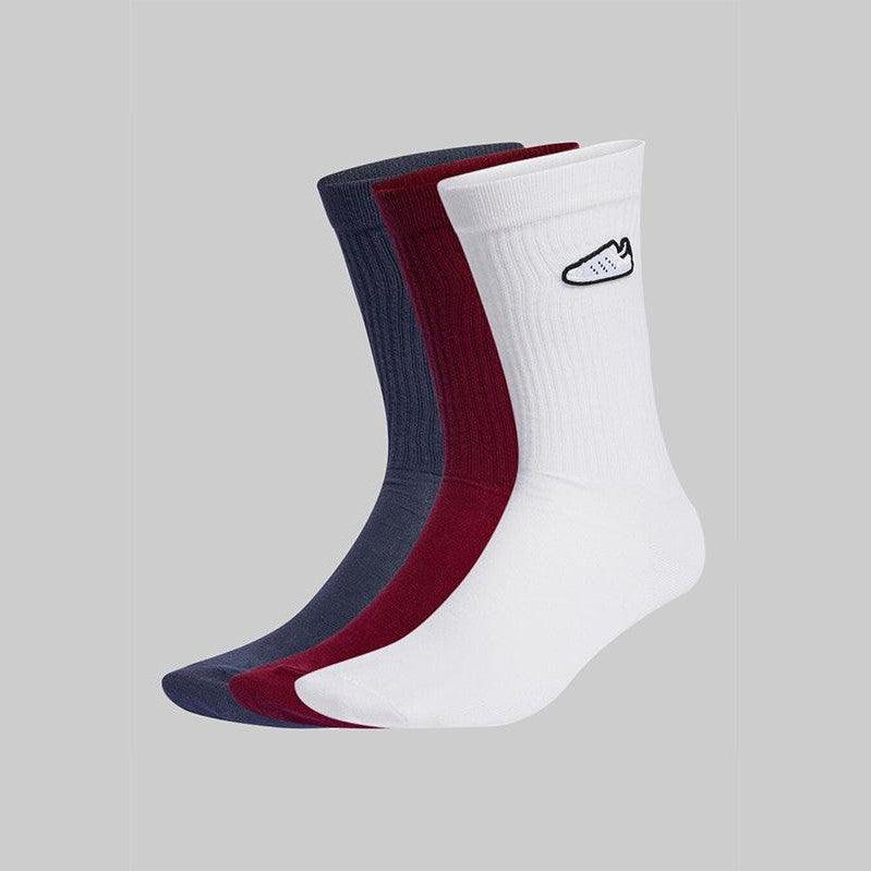 Crew Socks (3 Pack) - Maroon/White/Navy - LOADED