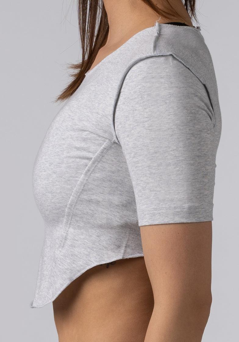 Cropped T-Shirt - Light Grey Heather - LOADED