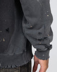 Damage Sweatparka Long Sleeve - Black - LOADED