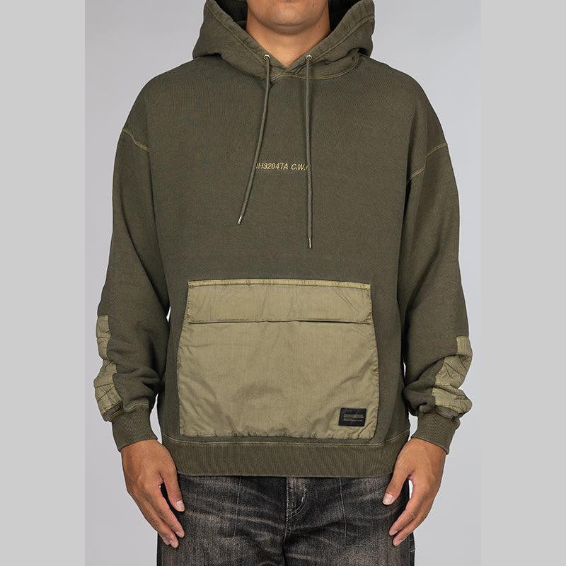 Design pigment Dyed Sweatparka Long Sleeve - Olive Drab - LOADED