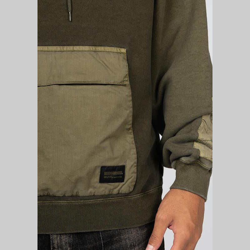 Design pigment Dyed Sweatparka Long Sleeve - Olive Drab - LOADED