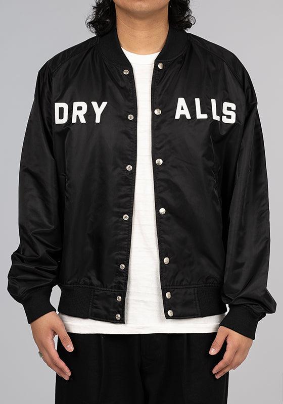 &quot;Dry Alls&quot; Black Stadium Jacket - Embroidered Tiger - LOADED